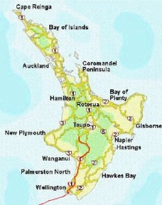 Route: Picton - Wellington - National Park Village